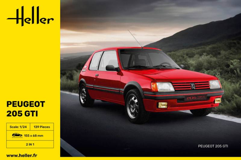 Maquette 1/24 Peugeot 205 GTI Heller 82705 à monter